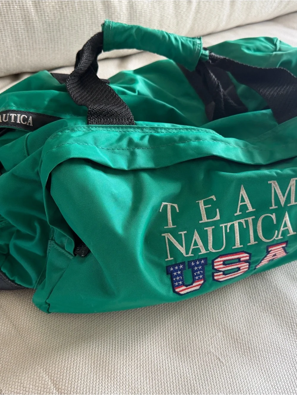 Nautica Green Team USA Duffel Bag-vintage